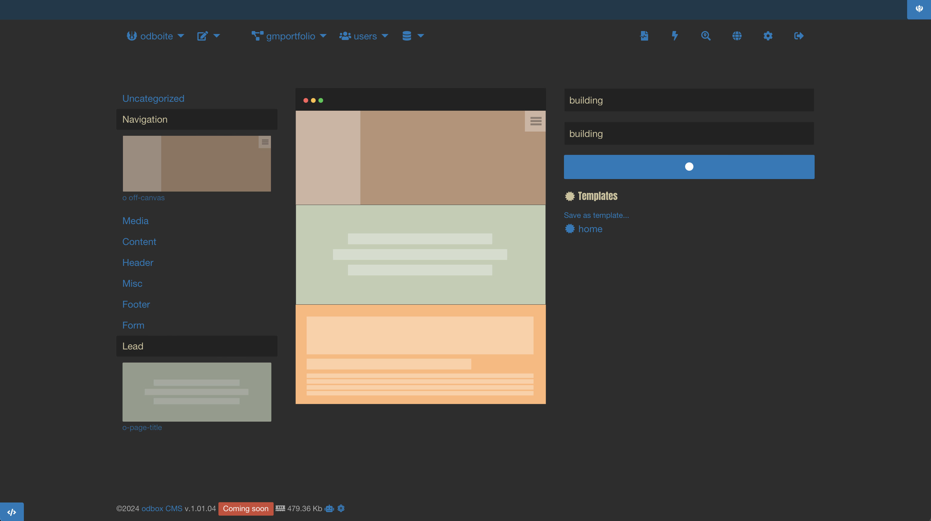 odbox CMS image of odbox CMS preview